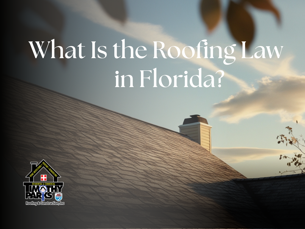 Storm damaged roof in Florida needing repair under the new roofing laws