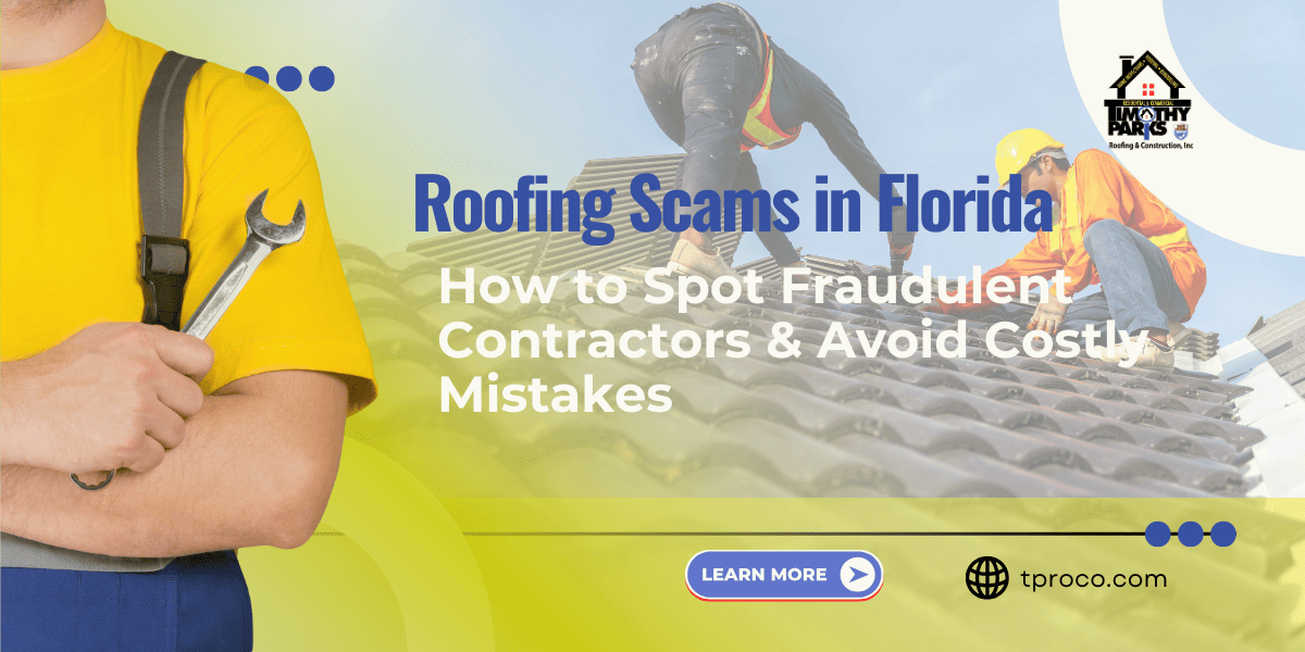 A Florida homeowner scrutinizing roofing documents to avoid scams and ensure a licensed, trustworthy contractor