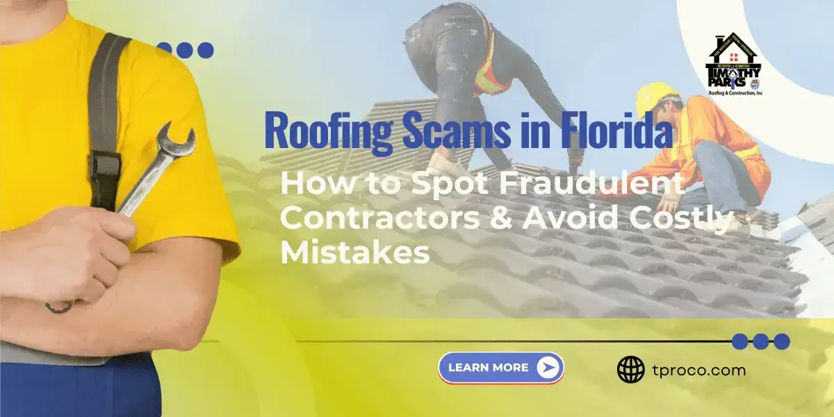 A Florida homeowner scrutinizing roofing documents to avoid scams and ensure a licensed, trustworthy contractor