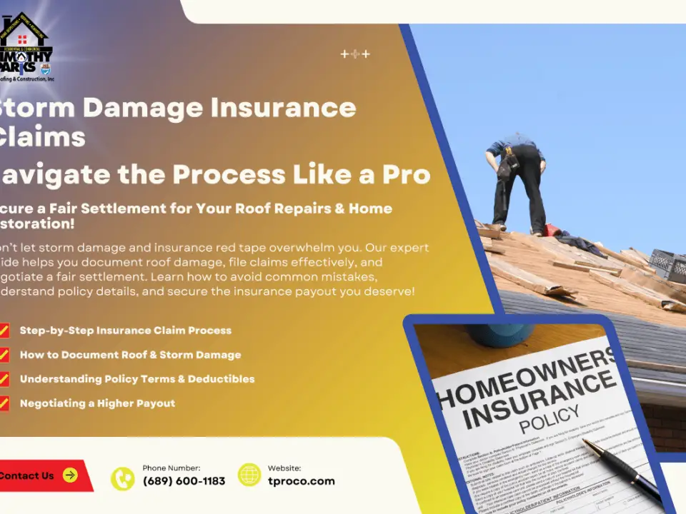 A Florida homeowner taking photos of roof storm damage to file an insurance claim