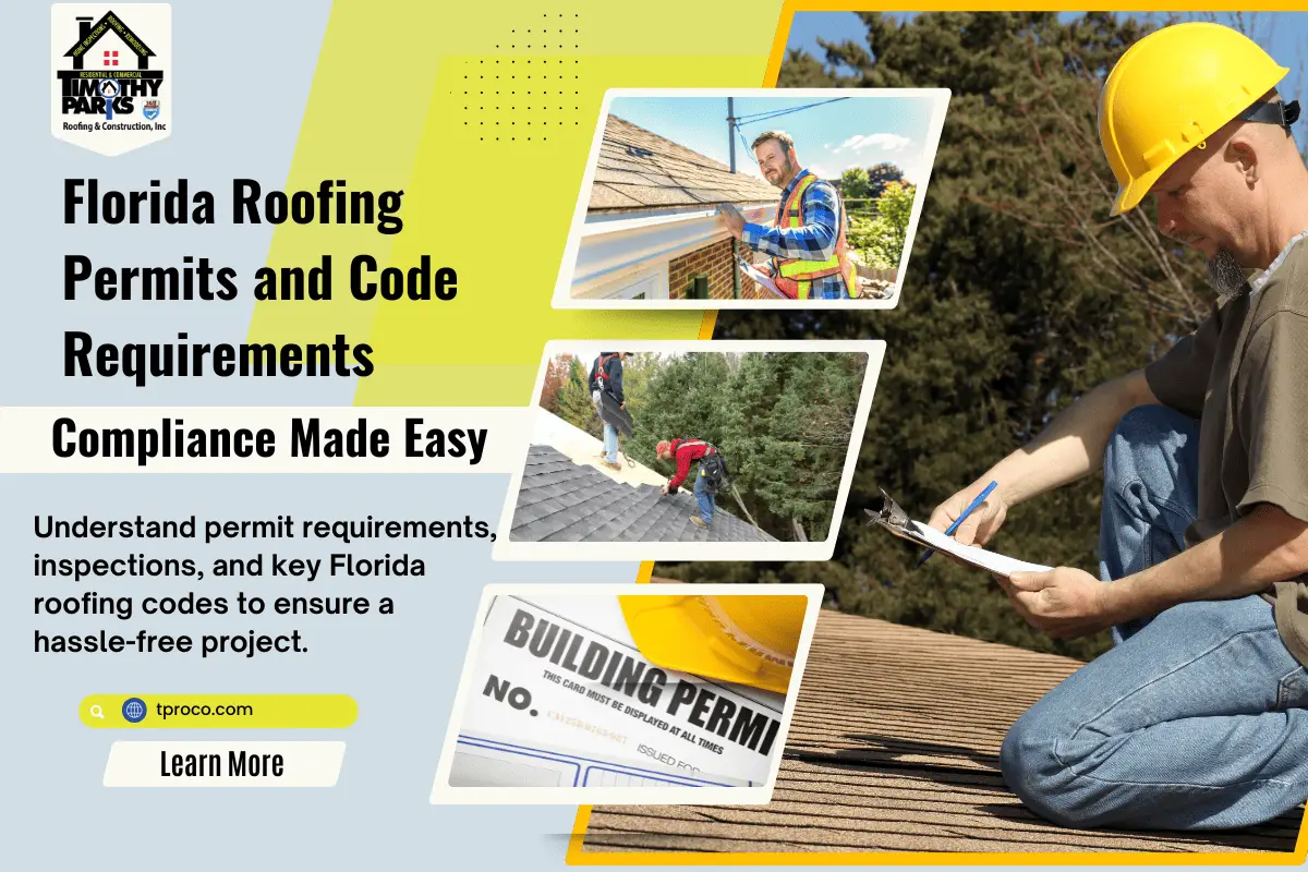 A Florida roofing contractor reviewing permit documents on a job site to ensure code compliance