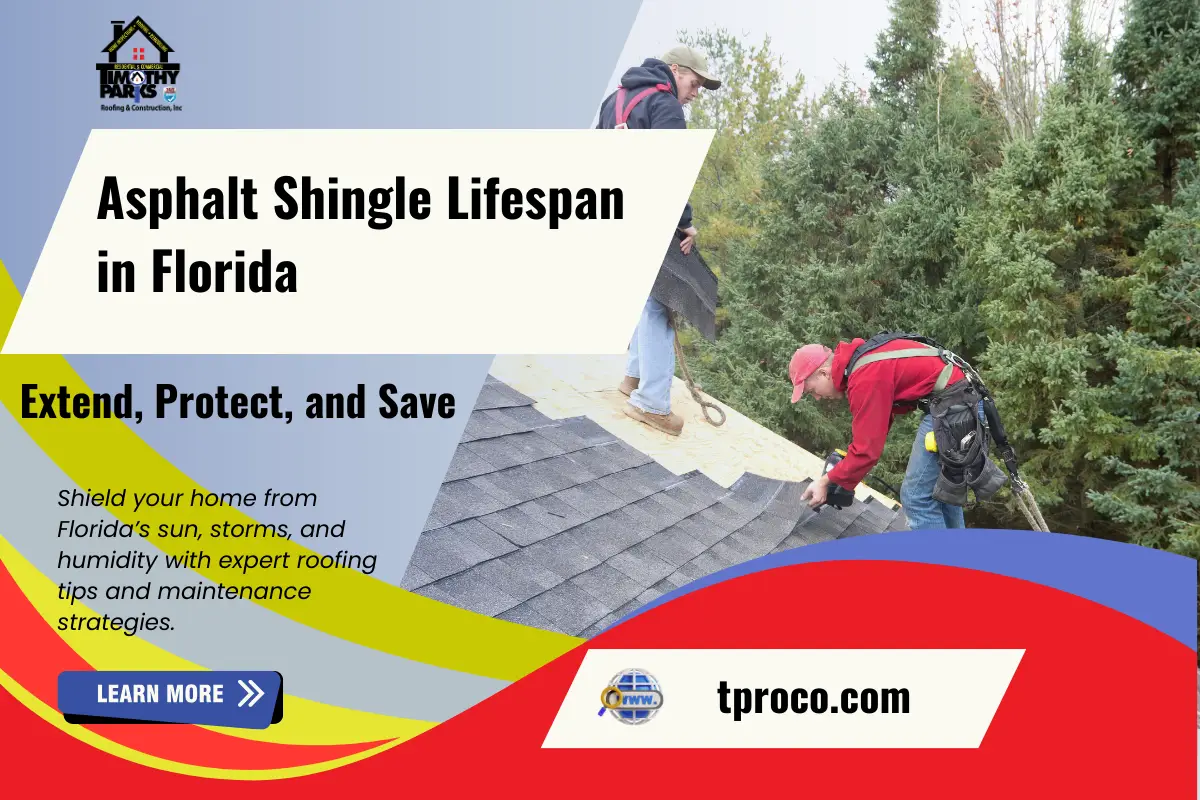 High-quality asphalt shingles on a Florida home, designed to withstand UV rays and tropical storms