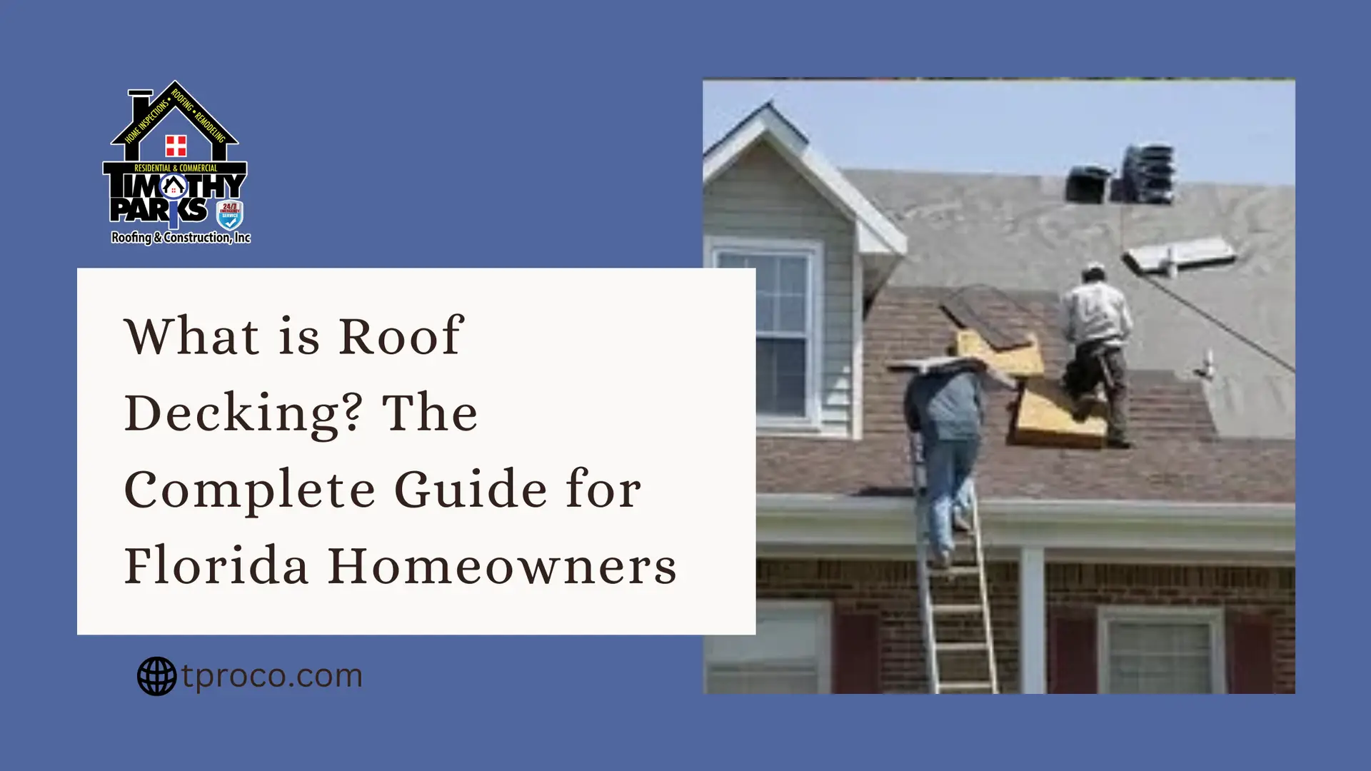Roof decking installation process on a Florida home