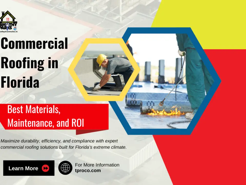 A Florida commercial building featuring a professionally maintained flat roof for maximum ROI and protection
