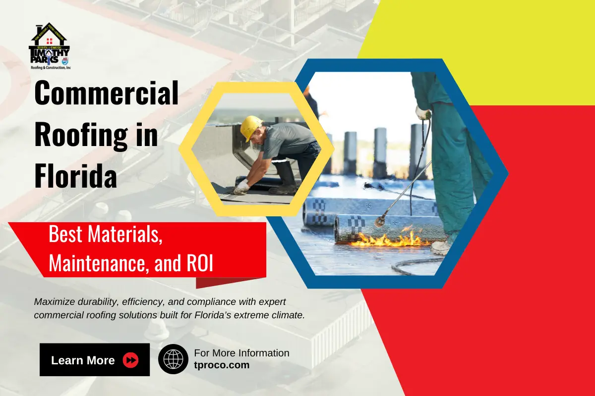 A Florida commercial building featuring a professionally maintained flat roof for maximum ROI and protection
