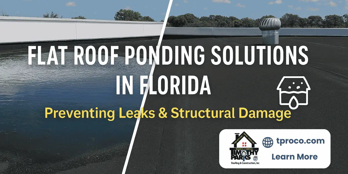 A Florida commercial flat roof after repairs, featuring improved drainage, corrected slope, and a smooth, dry surface free from ponding water.