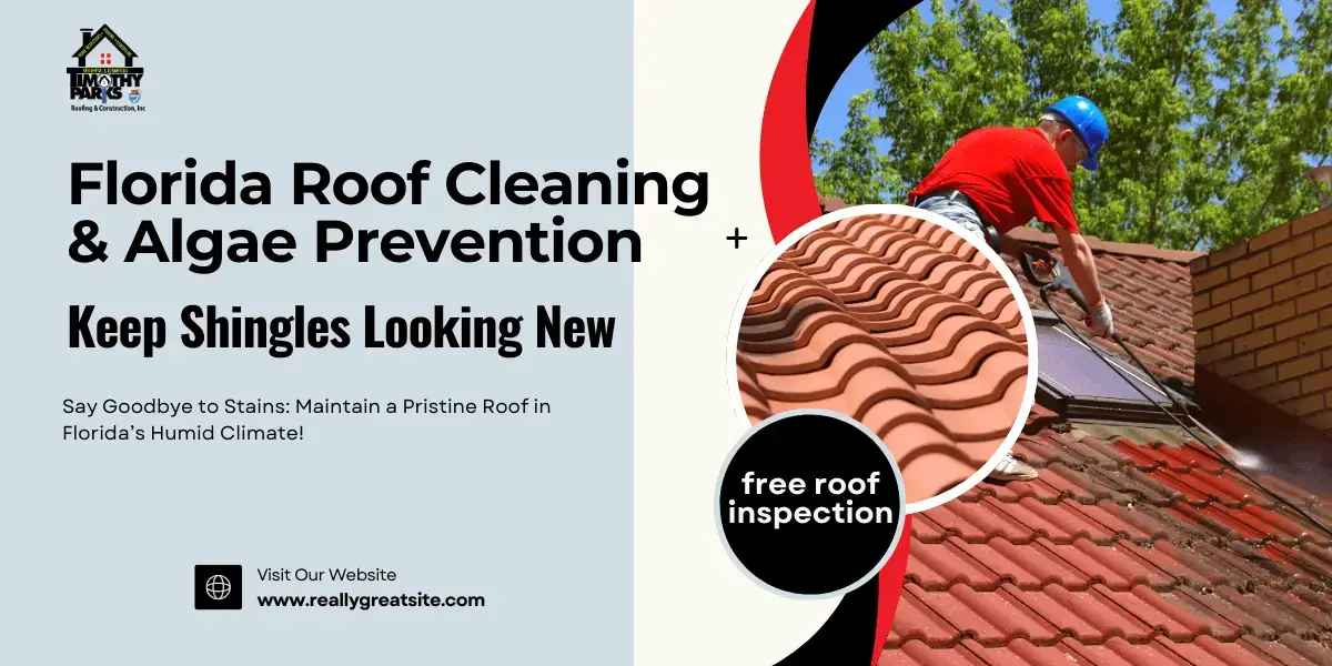 A Florida house displaying a recently cleaned asphalt shingle roof, showing no signs of algae or discoloration.