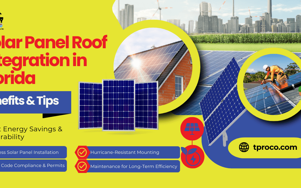 A Florida residence showcasing a well-integrated solar panel array on its roof, ensuring both energy production and structural integrity.