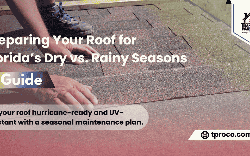 A Florida homeowner performing roof maintenance between dry and rainy seasons to ensure peak performance.