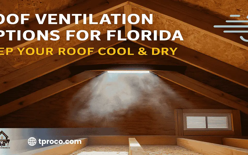 Florida attic with new ridge and soffit vents installed, showing improved airflow and cooler, moisture-free conditions.