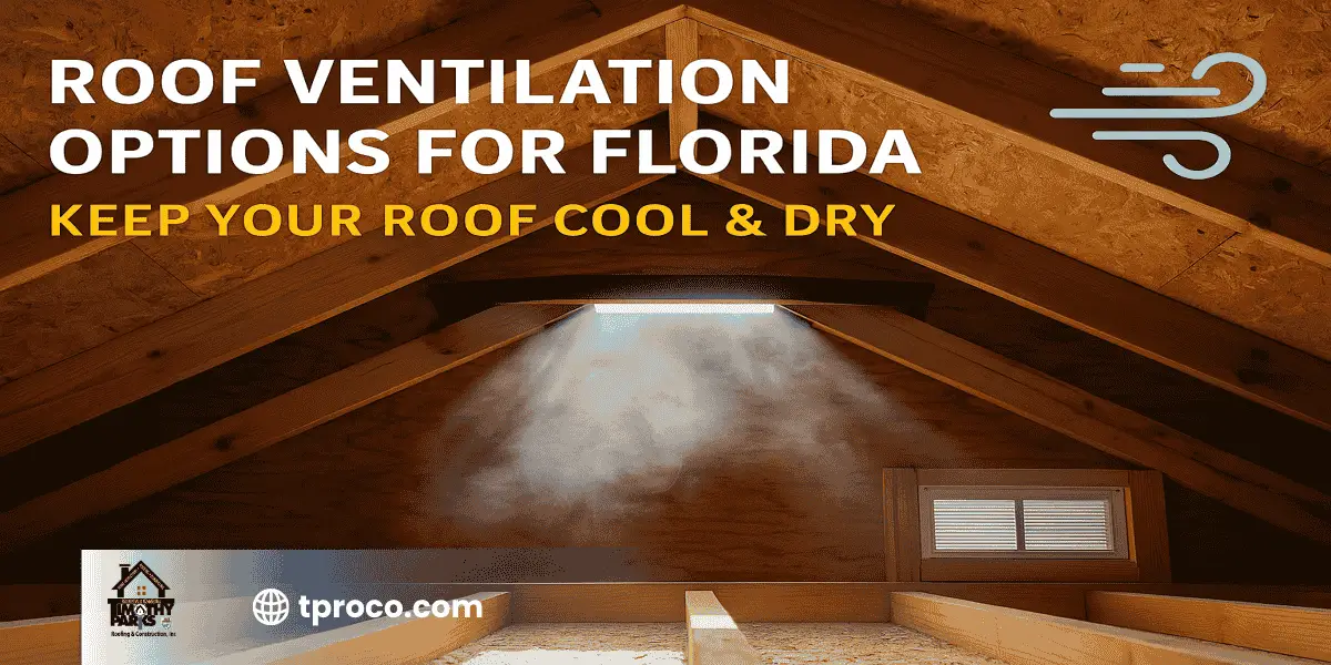 Florida attic with new ridge and soffit vents installed, showing improved airflow and cooler, moisture-free conditions.