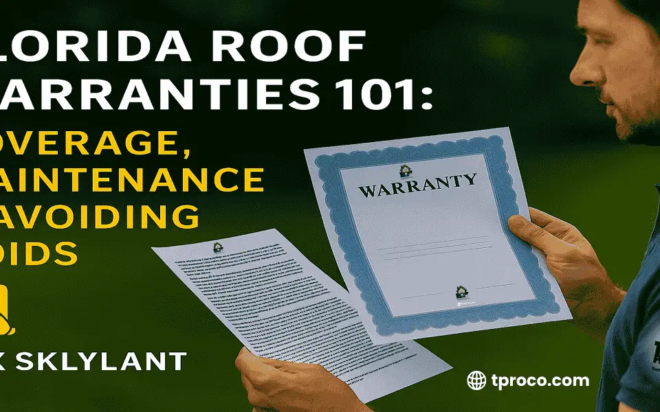 Florida homeowner confidently holding a clear, valid roof warranty certificate after reviewing coverage details and avoiding common pitfalls.