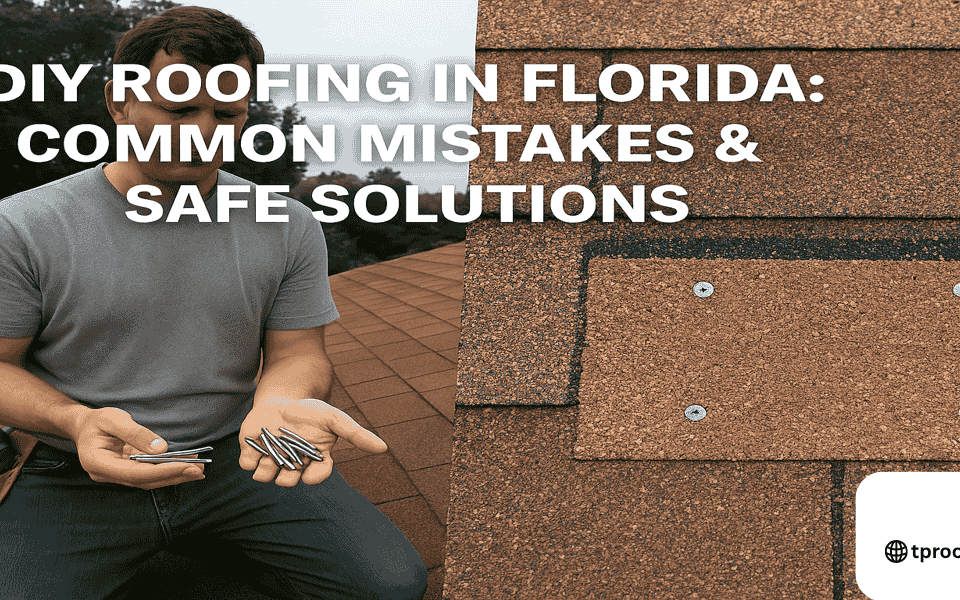 Florida homeowner making a clean shingle repair using the correct nails and sealant after avoiding common DIY roofing errors.