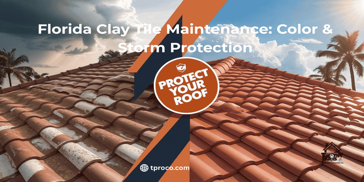 Florida clay tile roof freshly cleaned and sealed, showcasing restored color and mold-free surfaces.